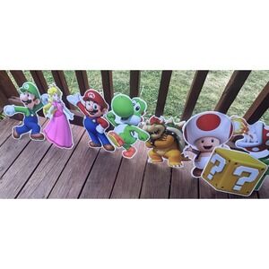 8 Pcs Mario Birthday Party Supplies Mario Yard Signs with Stakes Kids Birthday